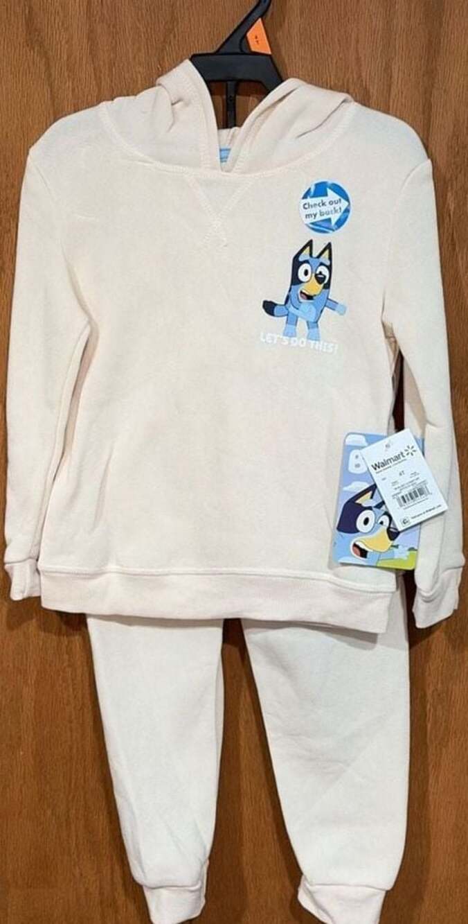Bluey Toddler Front Back Graphic Hoodie and Jogger Pants 2-Piece Set 4T